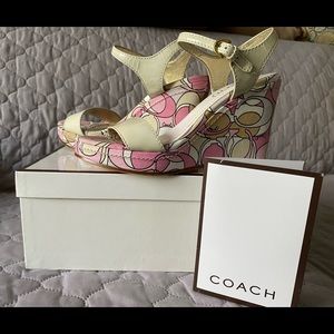 Authentic Coach Vintage colorful pastel wedges